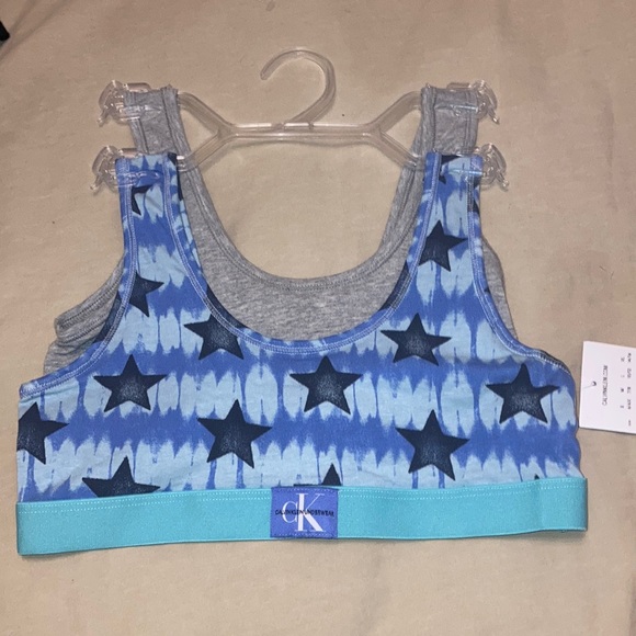 NWT Calvin Klein Monogram Bralettes 2 pack L 10/12 MSRP $26 - Picture 1 of 5